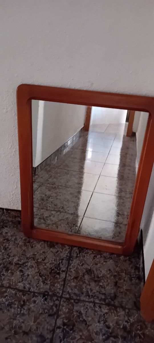 Espejo madera marrón