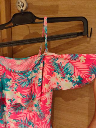 Bañador niña flores rosa - Nuevo