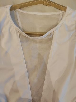Top deportivo blanco c/transparencia S/M