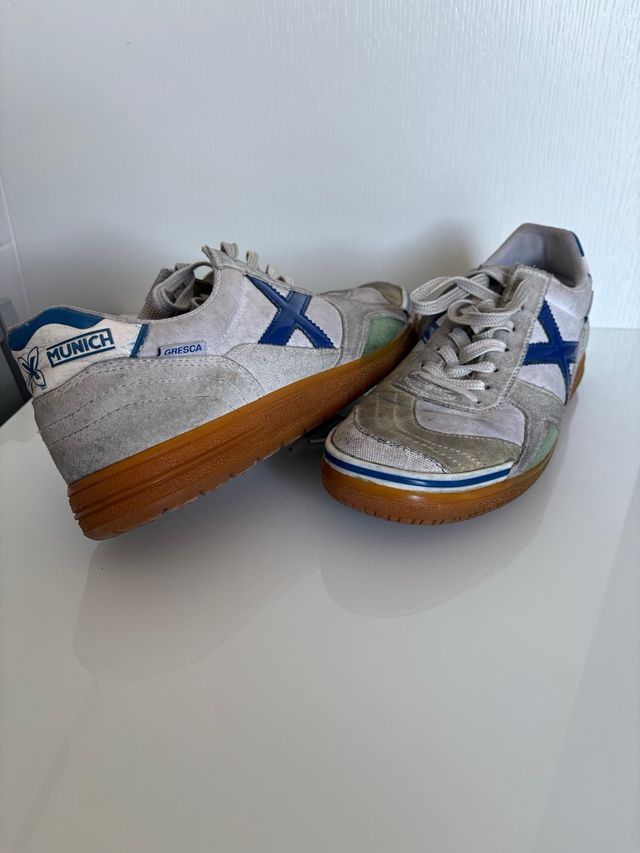 Zapatillas Munich - Deportivas blancas y azules