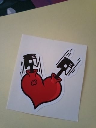 Pegatinas vinilo corazón motor