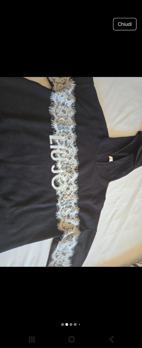 Maglione Liu Jo nero pizzo tg M piu i suoi leghins