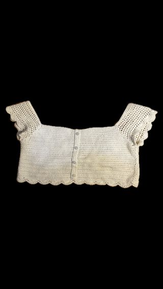 Top corto crochet blanco