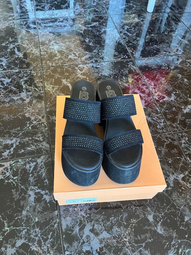 Sandalias plataforma negras talla 37