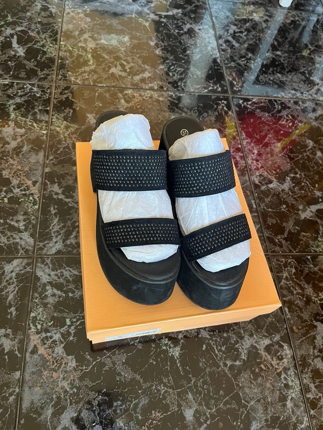 Sandalias plataforma negras talla 37