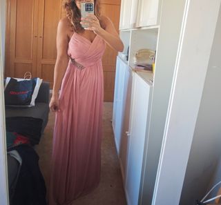 Vestido rosa largo boda/fiesta de easywear 