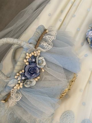 Vestido comunión niña blanco-azul
Talla 10 