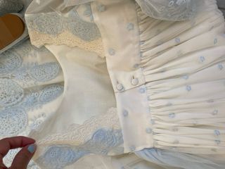 Vestido comunión niña blanco-azul
Talla 10 