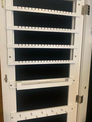 Espejo joyero blanco con almacenaje