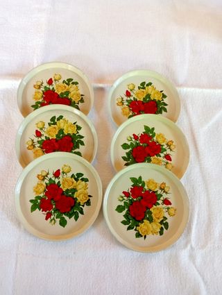 6 Sottobicchieri Vintage Rose