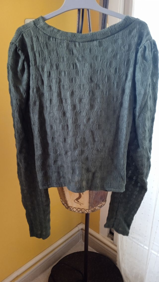 Top corto tejido olive_green