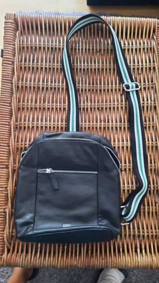 Bolso bandolera piel negra