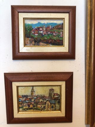 2 Quadri ad olio con paesaggio (25€). Da 1 a 15€.