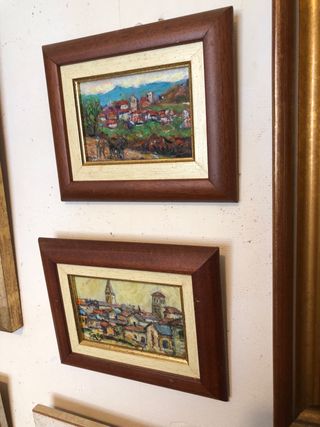 2 Quadri ad olio con paesaggio (25€). Da 1 a 15€.