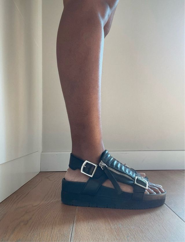 Sandalias Ash negras plataforma