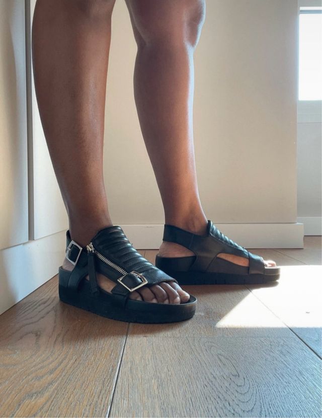 Sandalias Ash negras plataforma