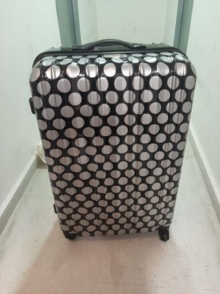 Maleta puntos negros y plata