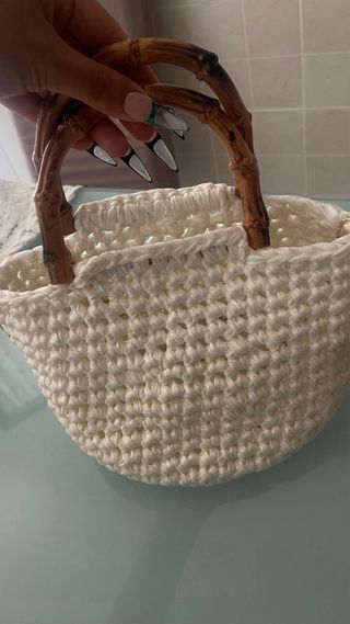 Borsa a uncinetto bianca