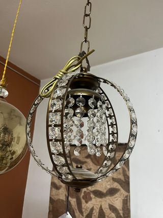 Lámpara lágrimas redonda dorada