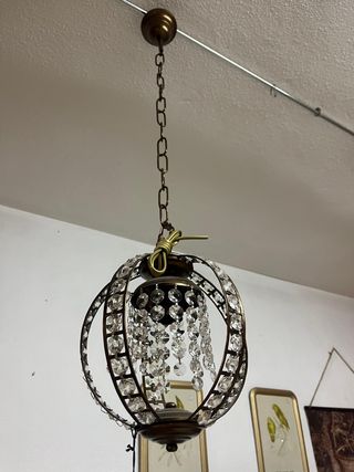 Lámpara lágrimas redonda dorada