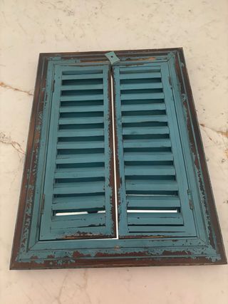 Espejo ventana azul vintage