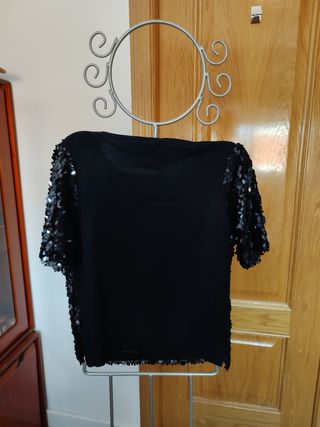 Blusa lentejuelas negra Atmosphere 
- Talla 38