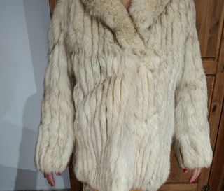 Abrigo piel Zorro Ártico beige