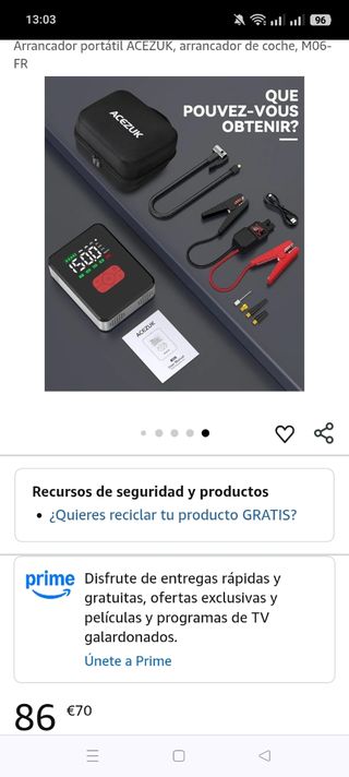 Arrancador ACEZUK M06- Portátil
