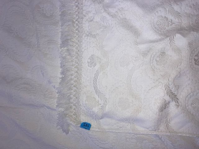 Colcha beige - flecos