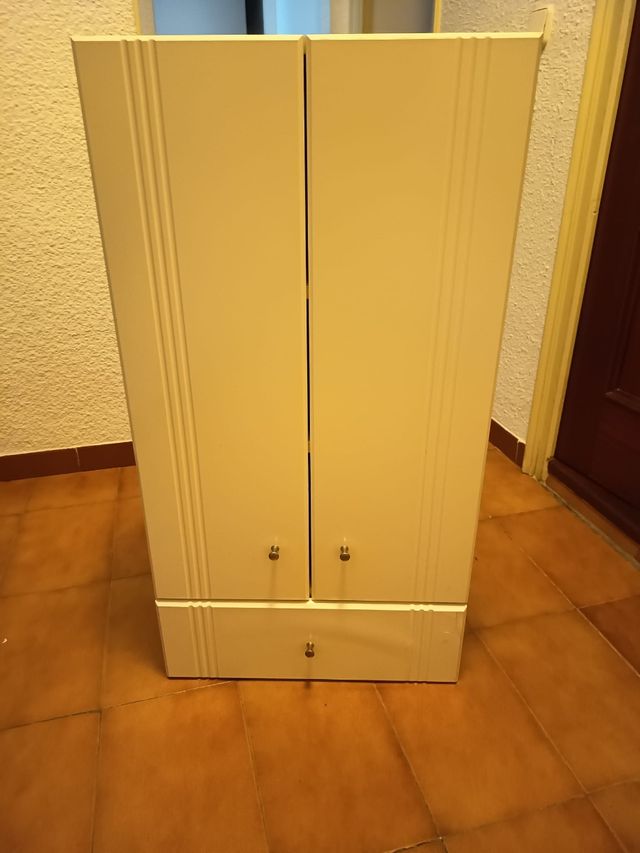 Armario baño blanco - 2 puertas más cajón