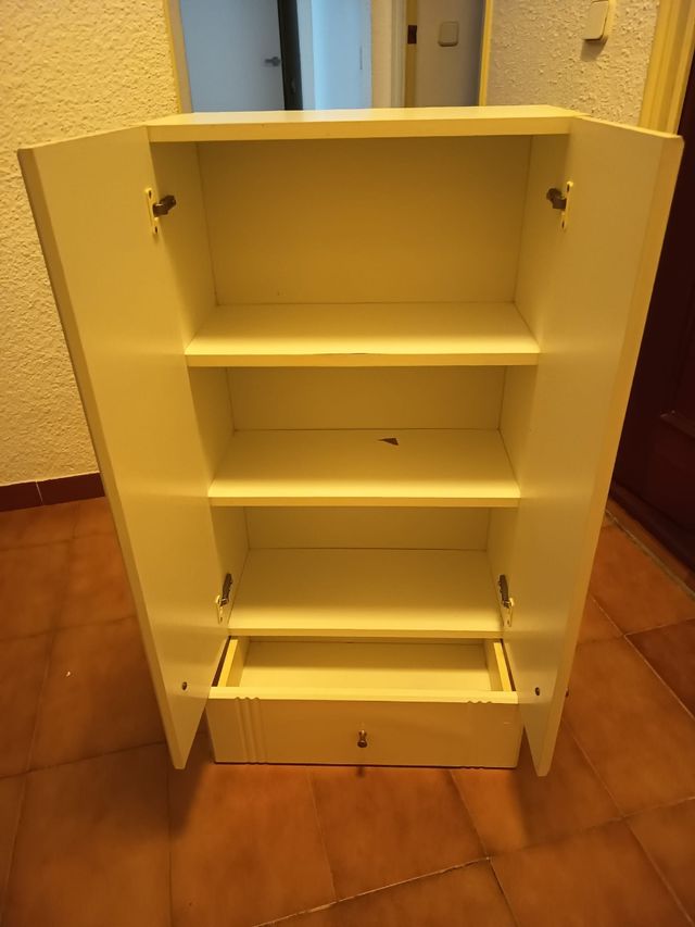 Armario baño blanco - 2 puertas más cajón