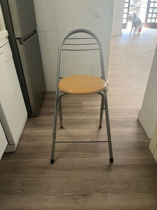 Taburete cocina plegable metal madera