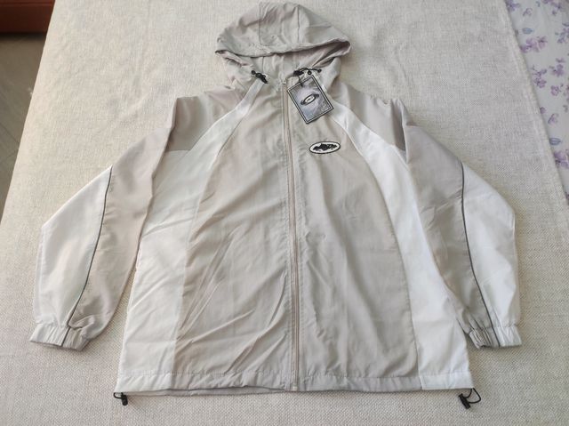 Chaqueta fina beige y blanca - Talla S