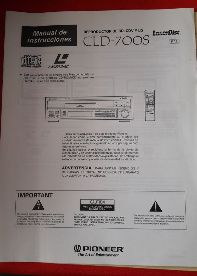 Pioneer CLD-700: Reproductor LD