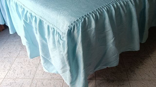 Copriletto matrimoniale azzurro
