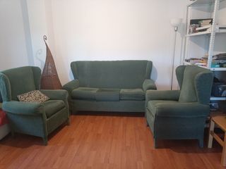 Sofá 3 plazas + 2 sillones vintage