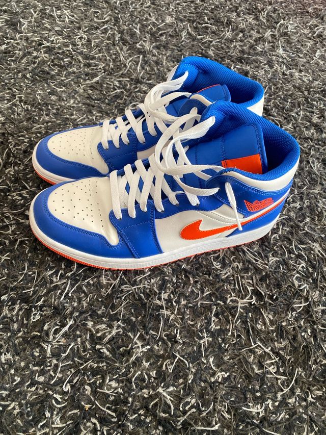 Jordan 1 Mid Scarpe Blu/Bianche