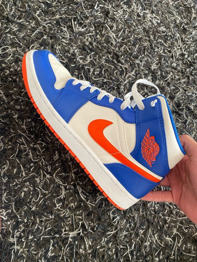 Jordan 1 Mid Scarpe Blu/Bianche