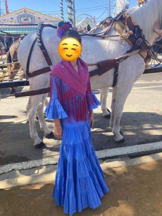 Traje Flamenca Azul 