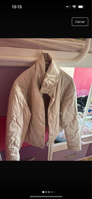 Abrigo acolchado Zara beige