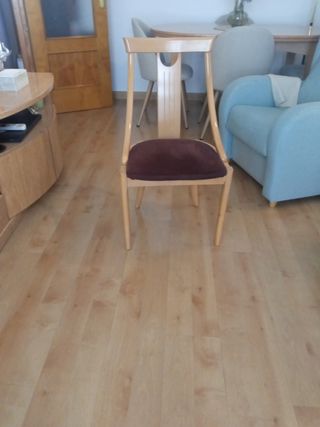 4 sillas comedor madera - terciopelo