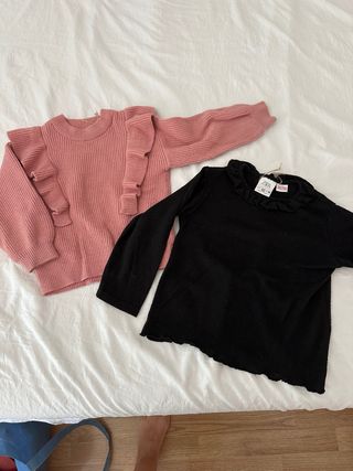 2 Jerséis niña - Rosa y Negro