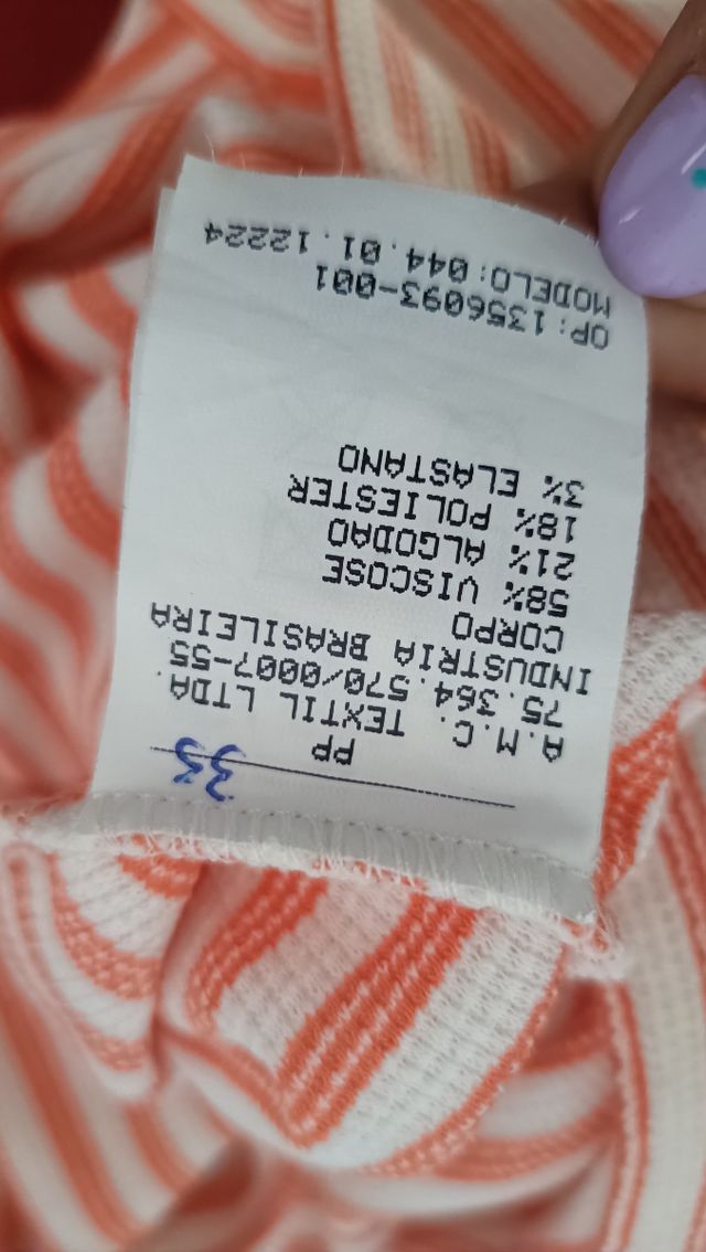 Vestido Colcci rayado naranja-blanco