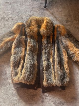 Chaquetón piel zorro marrón-naranja