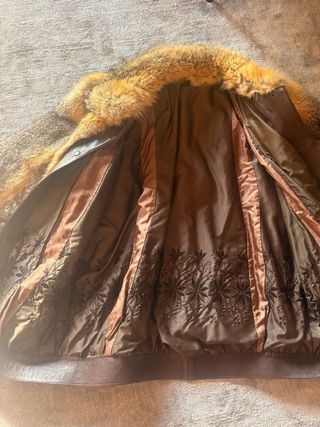 Chaquetón piel zorro marrón-naranja