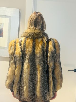 Chaquetón piel zorro marrón-naranja
