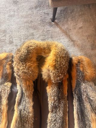 Chaquetón piel zorro marrón-naranja