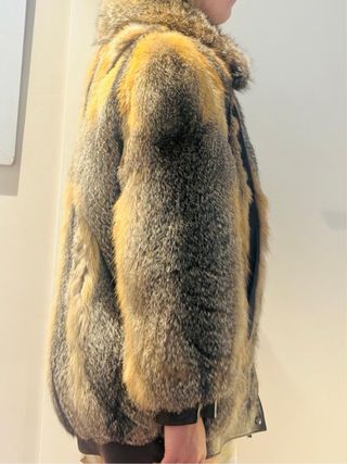 Chaquetón piel zorro marrón-naranja