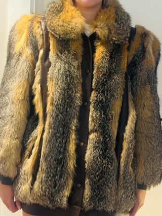 Chaquetón piel zorro marrón-naranja
