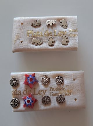 30 pares de pendientes plata de ley